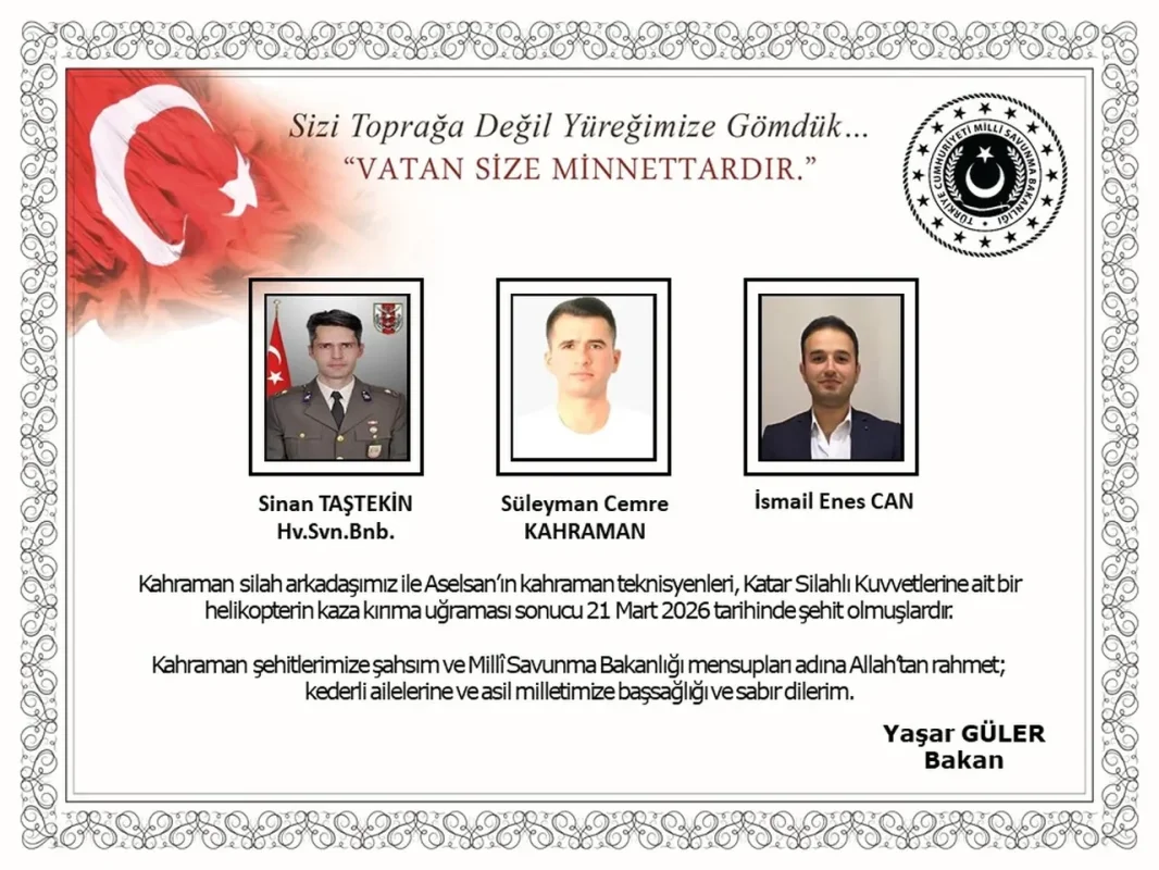 KATAR’DA ŞEHİT OLAN PERSONELLERİMİZE SON VEDA: ANKARA’DA DUYGU DOLU TÖREN